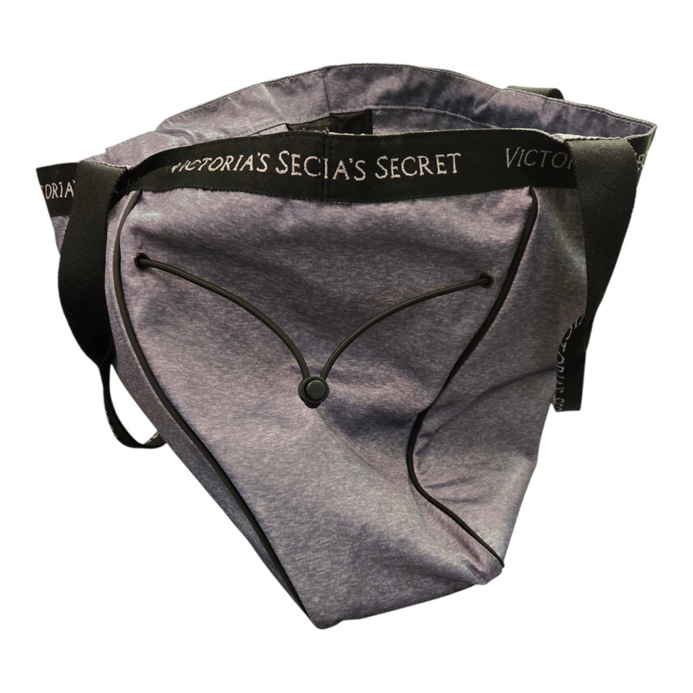 Victoria's Secret Sport Cinch Tote Gray Marl Water Resistant Zip Travel Gym Bag - Picture 5 of 10